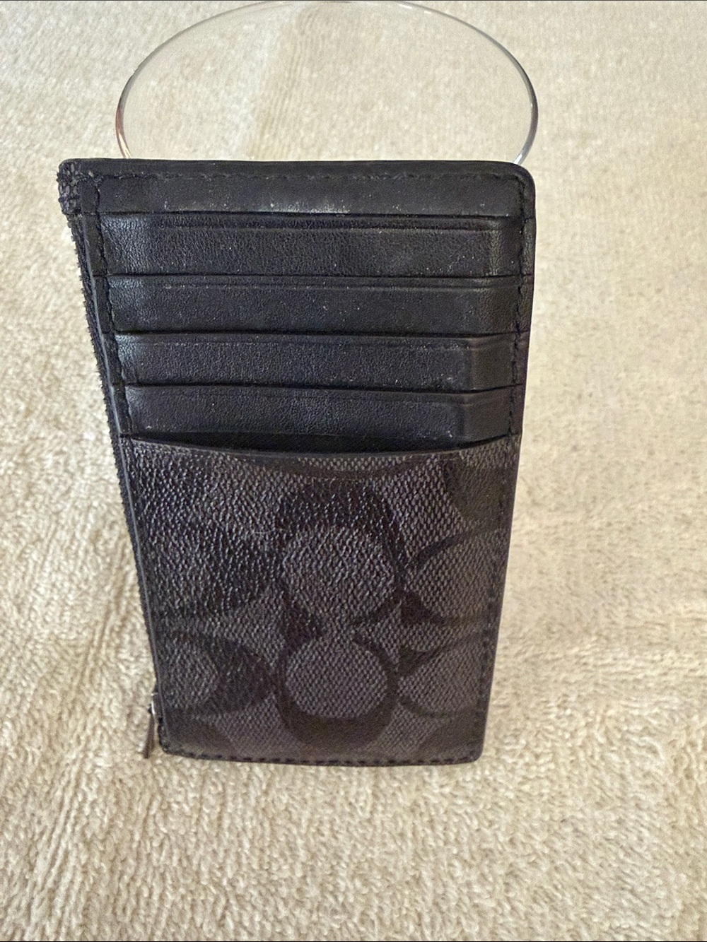 Coach Men's Black Signature Card & Key Holder